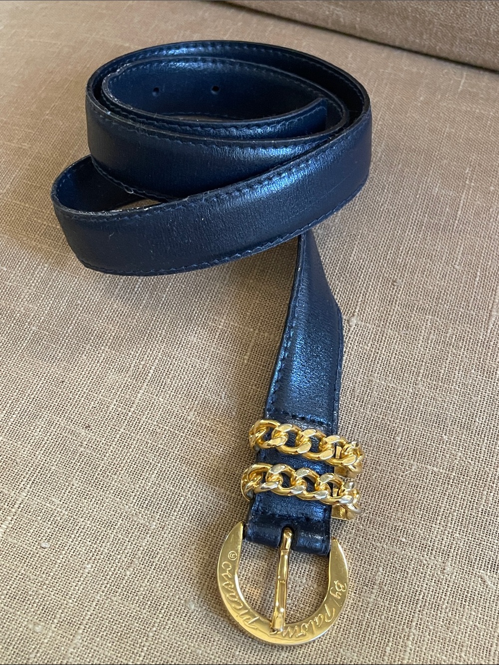 Paloma Picasso Black Leather Belt